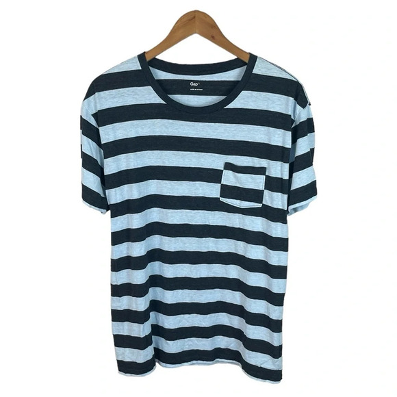 GAP Other - TS276 Mens GAP Jeans Brand Casual Preppy Striped Pocket T Shirt L